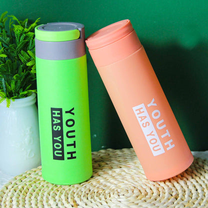 Glass Cup with Plastic Shell in Youthful Style M.17