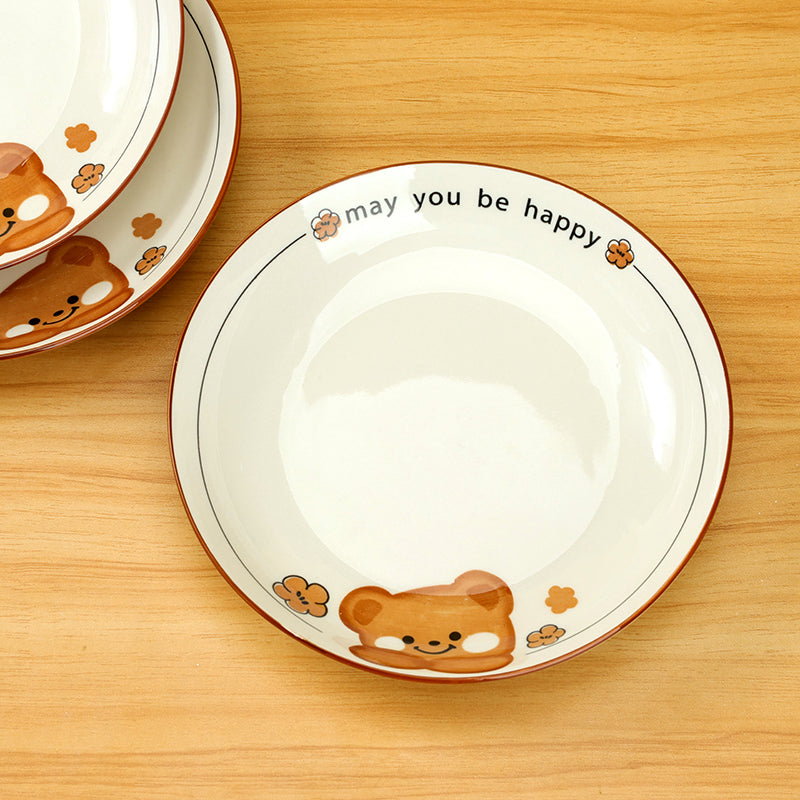 8.3 - inch Printed Fruit Platter (with Little Brown Bear Pattern) M.66 JPDB