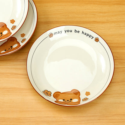 8.3 - inch Printed Fruit Platter (with Little Brown Bear Pattern) M.66 JPDB