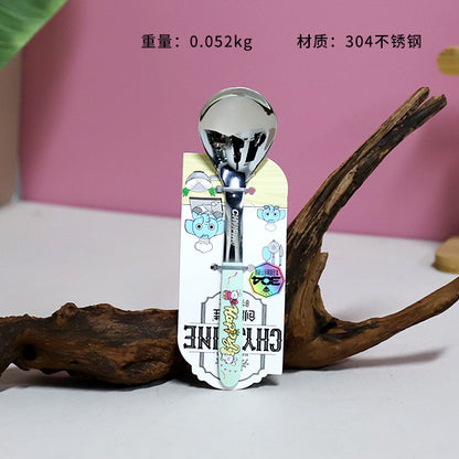 TF - 2114 304 Stainless Steel Large Flower Rabbit Round - Tip Spoon M.66 JPDB