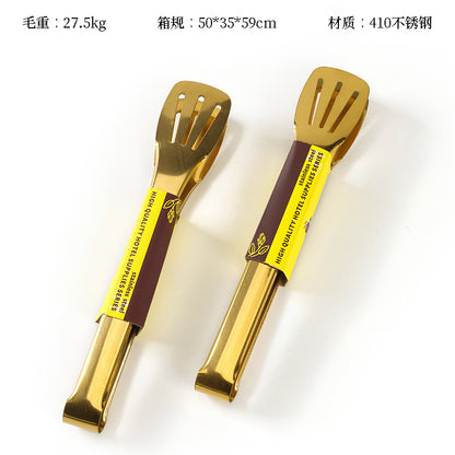 Huotoujun Gold-plated Three-line 9-inch Food Clip