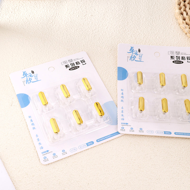 Zhuoyunxin Model 5624 Adhesive Hooks - 6 Pcs Transparent Random Style M.16