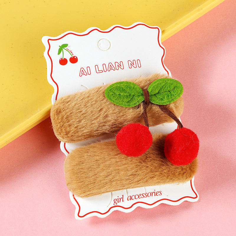 M42 Boxed Coffee - colored Plush Cherry Bobby Pins (1 + 1)