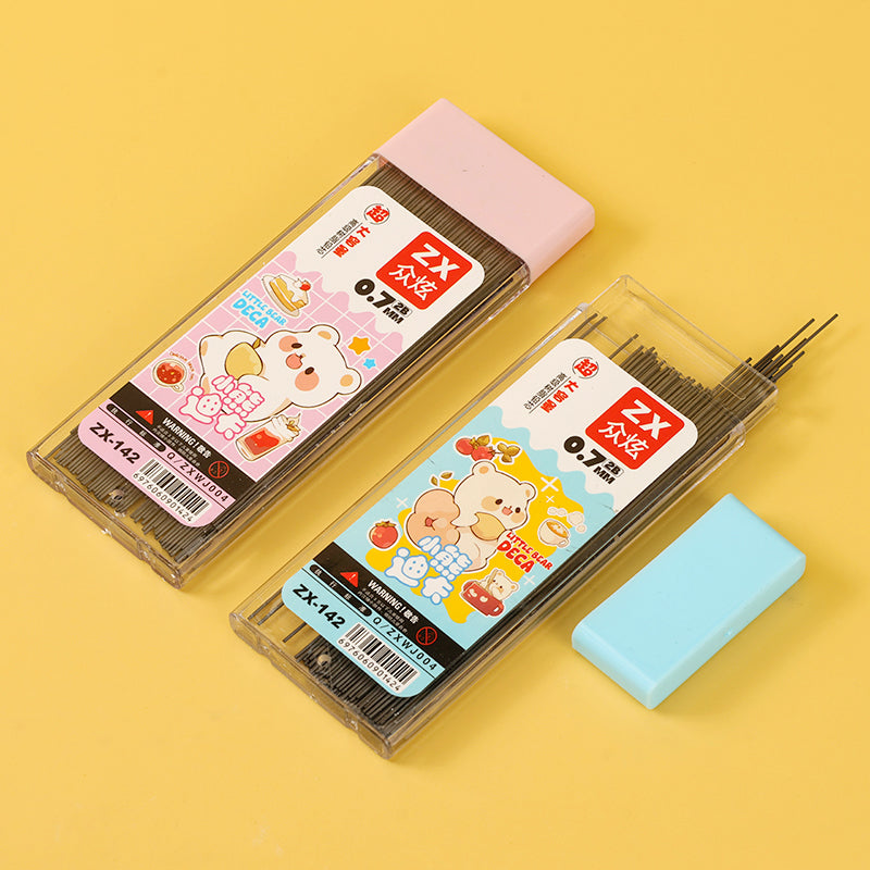 Zhongxuan 142 Pencil Lead 0.7mm 100pcs Resin Graphite Refill HB/2B for Mechanical Pencils M.82