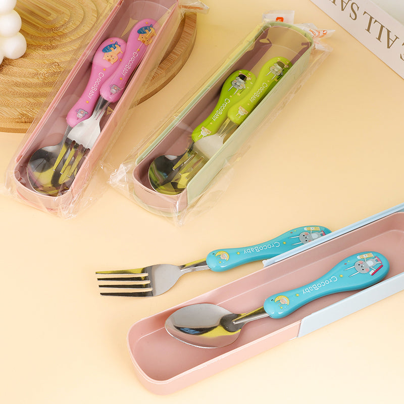 H5042 - 10 Cartoon Spoon and Fork with PP Bag and BoxM66