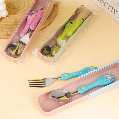 H5042 - 10 Cartoon Spoon and Fork with PP Bag and BoxM66