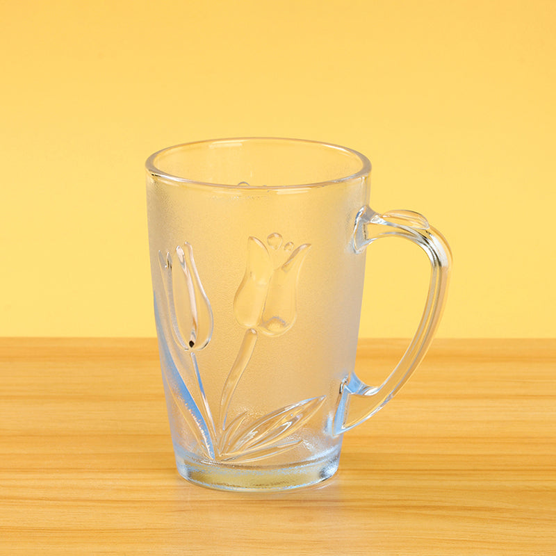 Model 963 Snowflake and Rose Pattern Glass Cup M.17