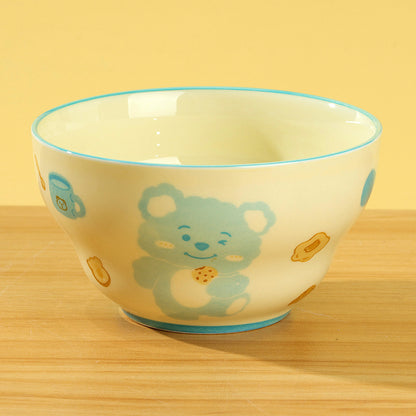 4.7-inch Gourd-shaped Bowl with Bread Bear Pattern M.66 JPDB