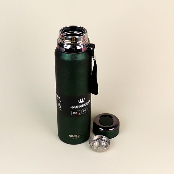 1000ml Ice Flower Painted Vacuum Lanyard Thermal Insulated Pot/Mug - Model QXSD5322 M.26 JPDB