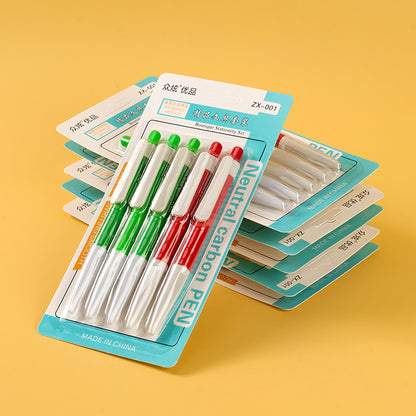 Bolígrafo Zhongxuan ZX001 (5 unidades), tinta de secado rápido de 0,5 mm, multicolor/monocromo, para oficina y escuela, M.82