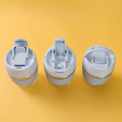 Feifan Dual-Drinking Glass Cup with Straw (500ml) M.17