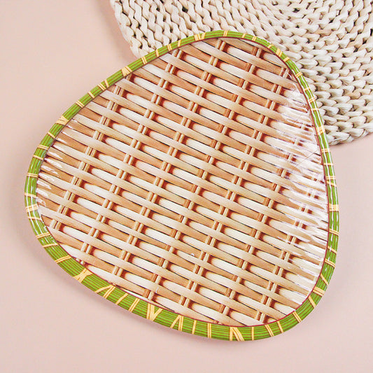 LC212 Bamboo Woven Peach-Heart Fruit Plate M.20