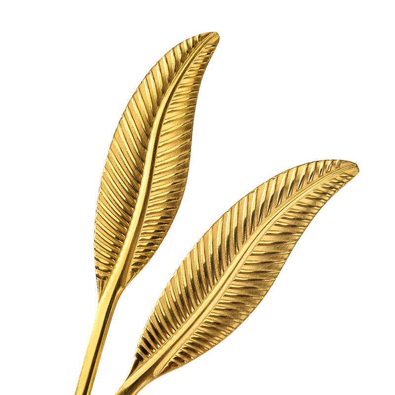 Gold-Plated Feather Pattern Fork M.66