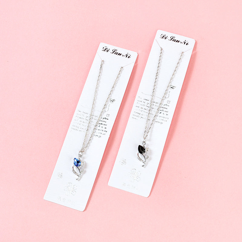 New Style Glass Rose Ripple Necklace M.43