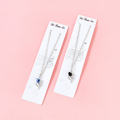 New Style Glass Rose Ripple Necklace M.43