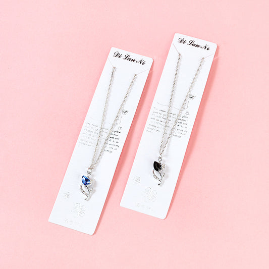 New Style Glass Rose Ripple Necklace M.43