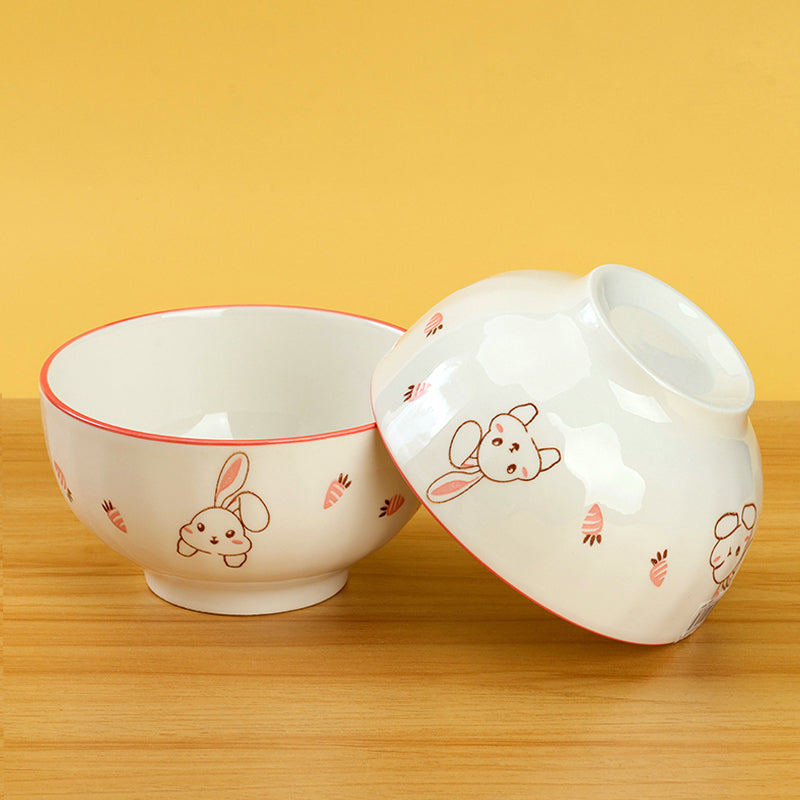 5 - inch Printed Starlight Bowl with Cute Rabbit Pattern M.66 JPDB