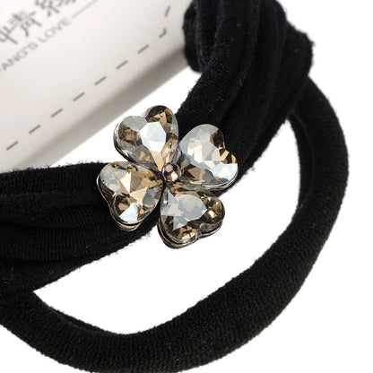 M42 2 Black Hair Ties with Crystal Accessories