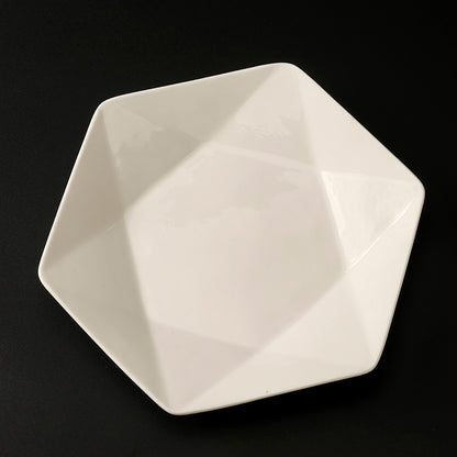 9 - inch White Hexagonal Flat Plate (Qualified Product) M.66 JPDB