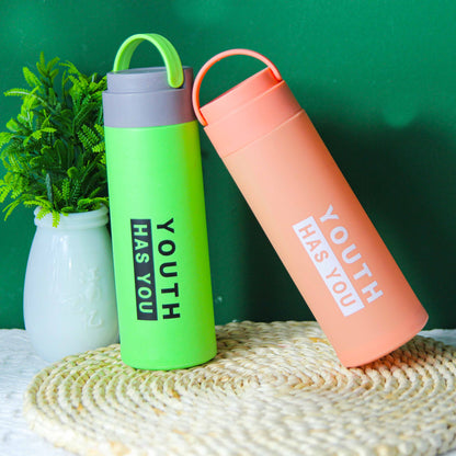 Glass Cup with Plastic Shell in Youthful Style M.17