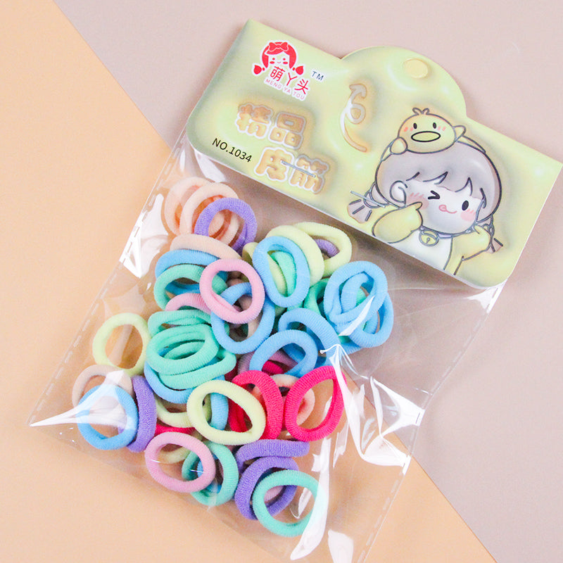 M42 1034 Colored Cotton Hair Elastics in a Box with Hanging Card