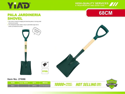 Medium-sized wooden-handled square-headed shovel M.33