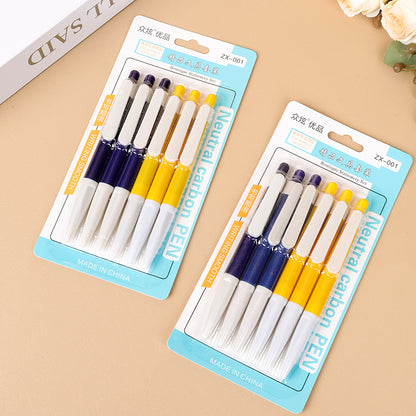 Zhongxuan 912 Ballpoint Pen (6 Pcs) 0.5mm Thick Nib Quick-Dry Ink for Office & School M.82