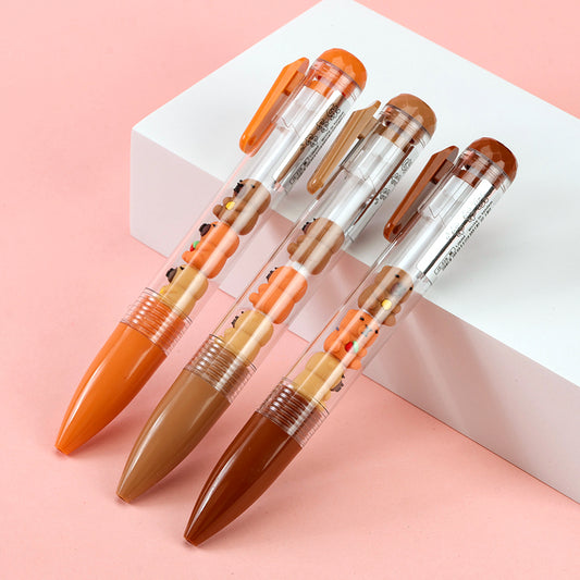 Cute JS - Z28 Capybara - Bead Click - action Gel Pen! Decorated with capybara - shaped beads, it offers a unique and endearing writing experience. M.82