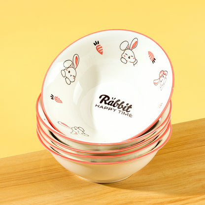 6-inch Printed Gourd-shaped Bowl with Cute Rabbit Pattern M.66 JPDB