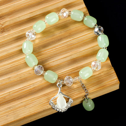 Fresh Diamond-Accented Cat's Eye Crystal Bracelet  M.43