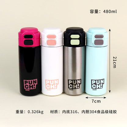 480ml Dual-drinking Vacuum Thermal Insulated Mug - Model YSM8512 M.26 JPDB