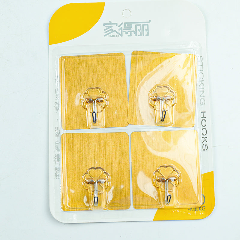 Model JDL-919 Adhesive Hooks - 4 Pcs Golden Trace-Free Type M.16