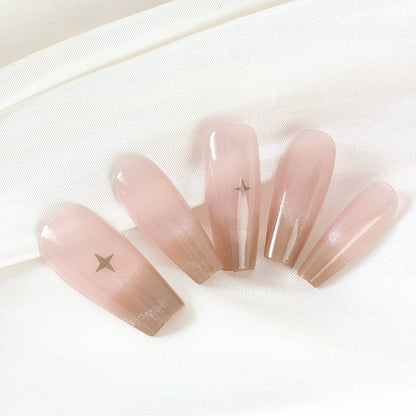 970 French Cat Eye Long Fake Nails M.52