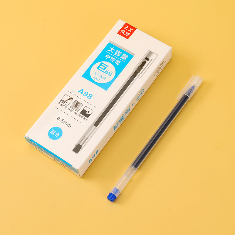 Bolígrafo de gel Zhongxuan A98 de gran capacidad (azul, paquete de 12) M.82