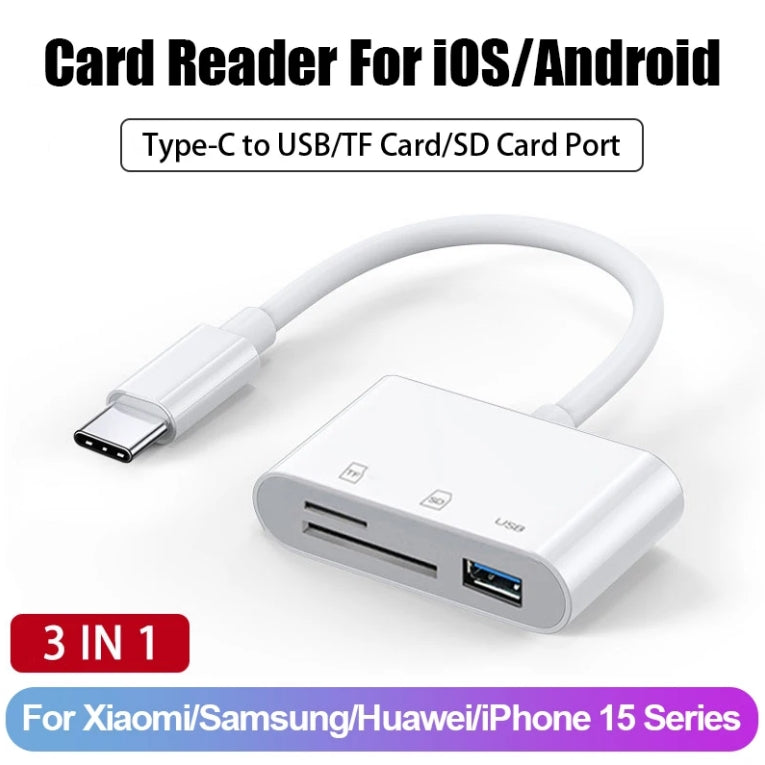 SD Card Reader for iPhone, Memory Card Reader with USB Camera Adapter, Supports SD & TF Card Micro SD Card Adapter for iPad, No App Required