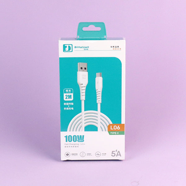 2M L06 Type-C Cable - Nylon Braided Durable Anti-Tangle for Universal Devices A.12 JPDB