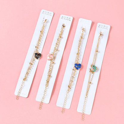 Double-Layer Heart Charm Bracelet  M.43