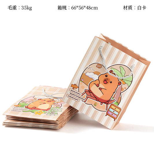 ST602-01 Medium Capybara Around the World Gift Bag (Vertical) 19.5*9.5*24.5 M24 M.73