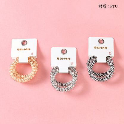 M42 two fashion plaid telephone cord hair ties in a box
