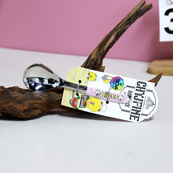 TF - 2113 304 Stainless Steel Small Flower Rabbit Round-Tip Spoon M.66 JPDB