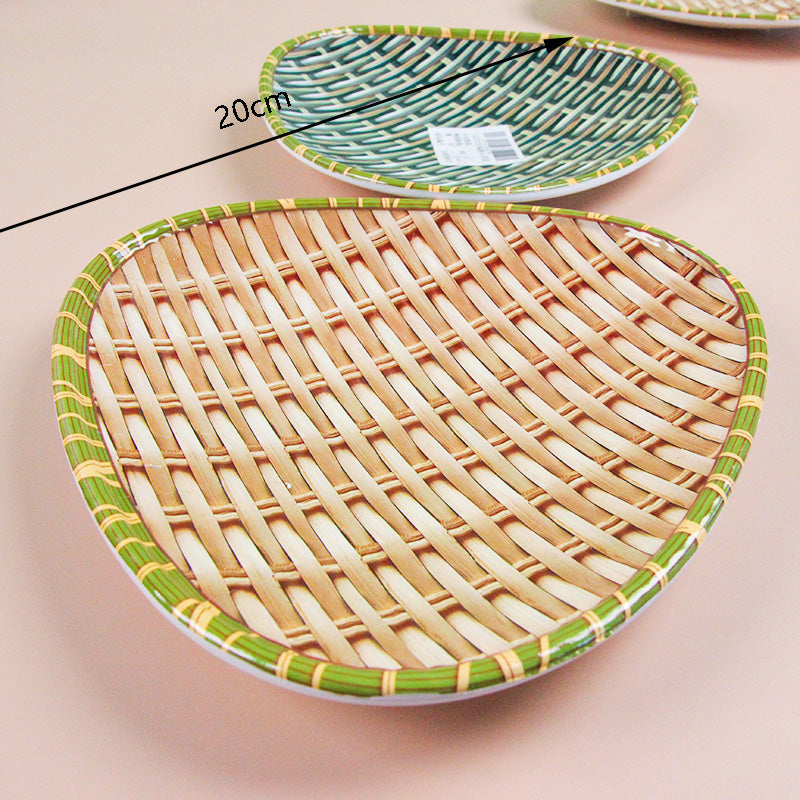 LC212 Bamboo Woven Peach-Heart Fruit Plate M.20