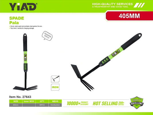 A double-headed hoe with an iron handle and a rubber sleeve M.33