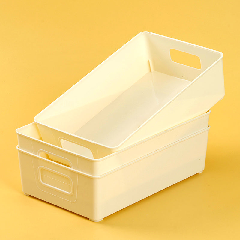 9409 White Rectangular Storage Box Food-Grade PP Minimalist Home Office Organizer M.67