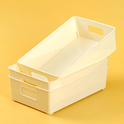 9409 White Rectangular Storage Box Food-Grade PP Minimalist Home Office Organizer M.67