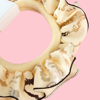 M42 boxed milk tea-colored printed lace hair ties