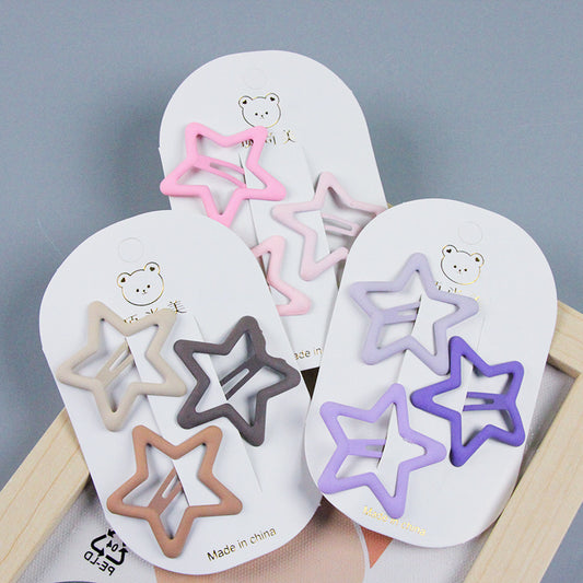 M42 Boxed Milk Tea-colored Five-pointed Star Bobby Pins (3 Pieces)