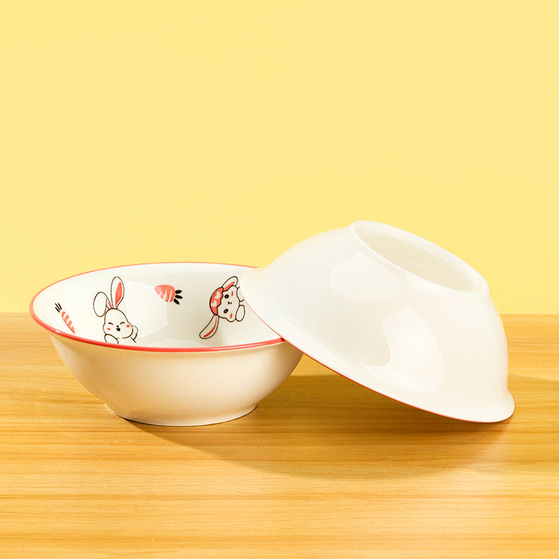 6-inch Printed Gourd-shaped Bowl with Cute Rabbit Pattern M.66 JPDB