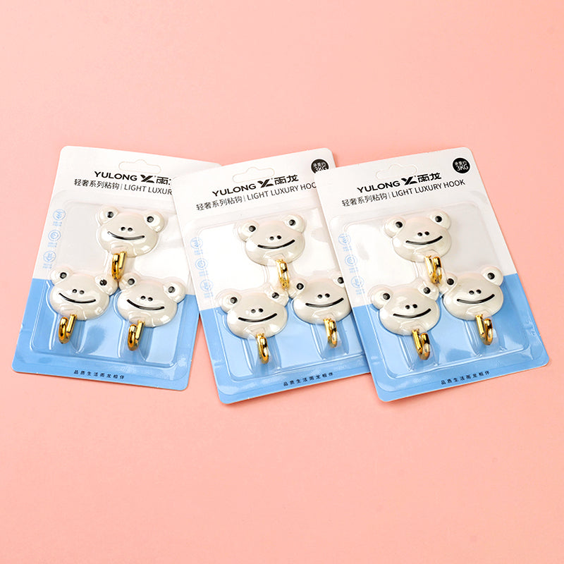Yulong Model 8077 Adhesive Hooks - 3 Pcs Frog Design M.16