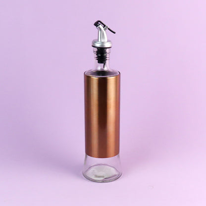 0963 Like a Dream Rose Gold Leather - Wrapped Glass Oil Dispenser (500ml) Unpackaged M.69 JPDB