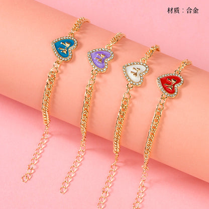Diamond-Accented Heart Bow Bracelet  M.43